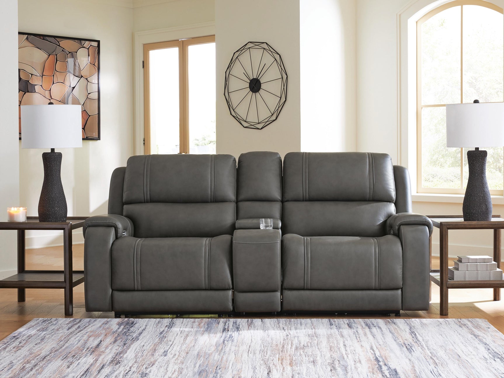 5Z-Harrenhurst Anchor 3-Piece Power Reclining Sectional Loveseat with Console (Online Special Price)