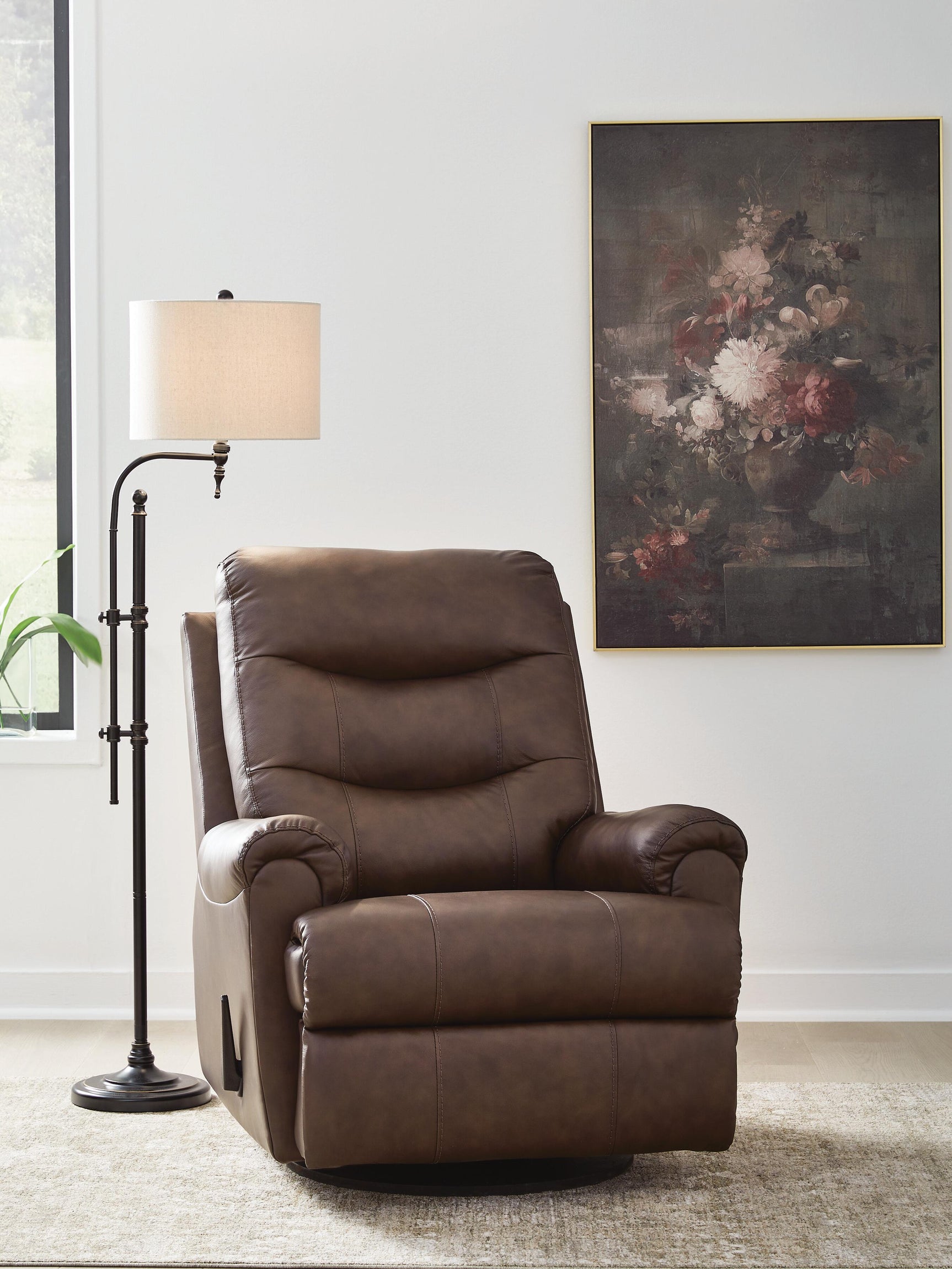 Dolinger Espresso Swivel Glider Recliner (Online Special Price)