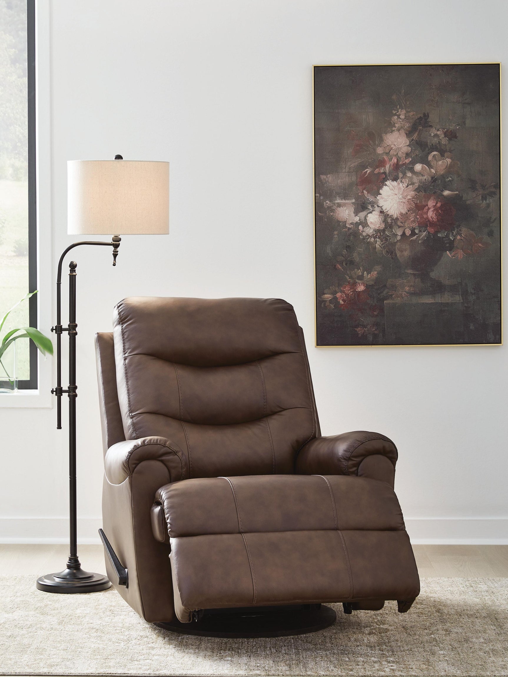 Dolinger Espresso Swivel Glider Recliner (Online Special Price)