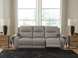Real Moments Ash Power Reclining Sofa with Audio Seating