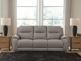 Real Moments Ash Power Reclining Sofa with Audio Seating