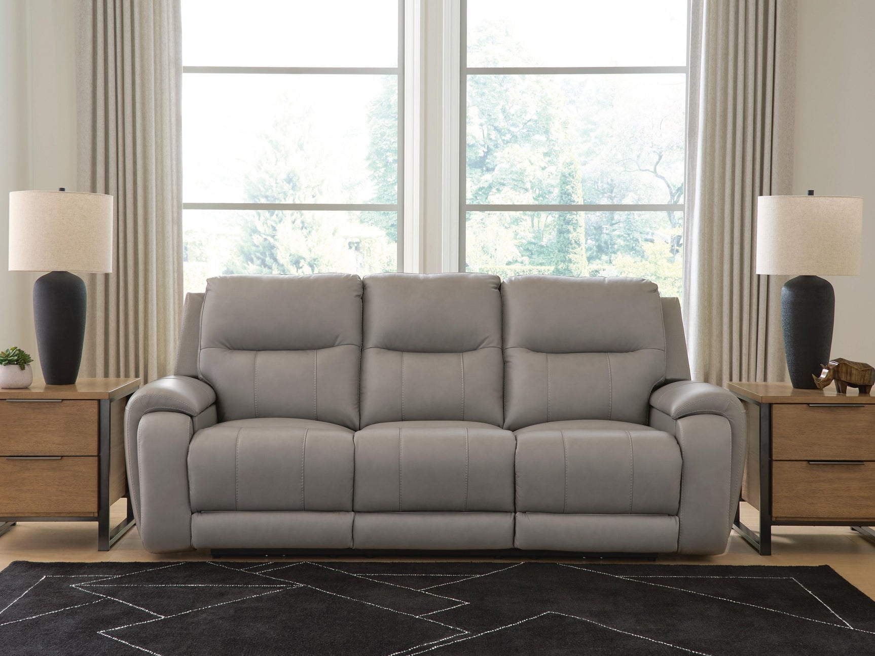 Real Moments Ash Power Reclining Sofa with Audio Seating