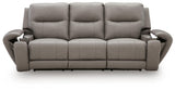 Real Moments Ash Power Reclining Sofa with Audio Seating