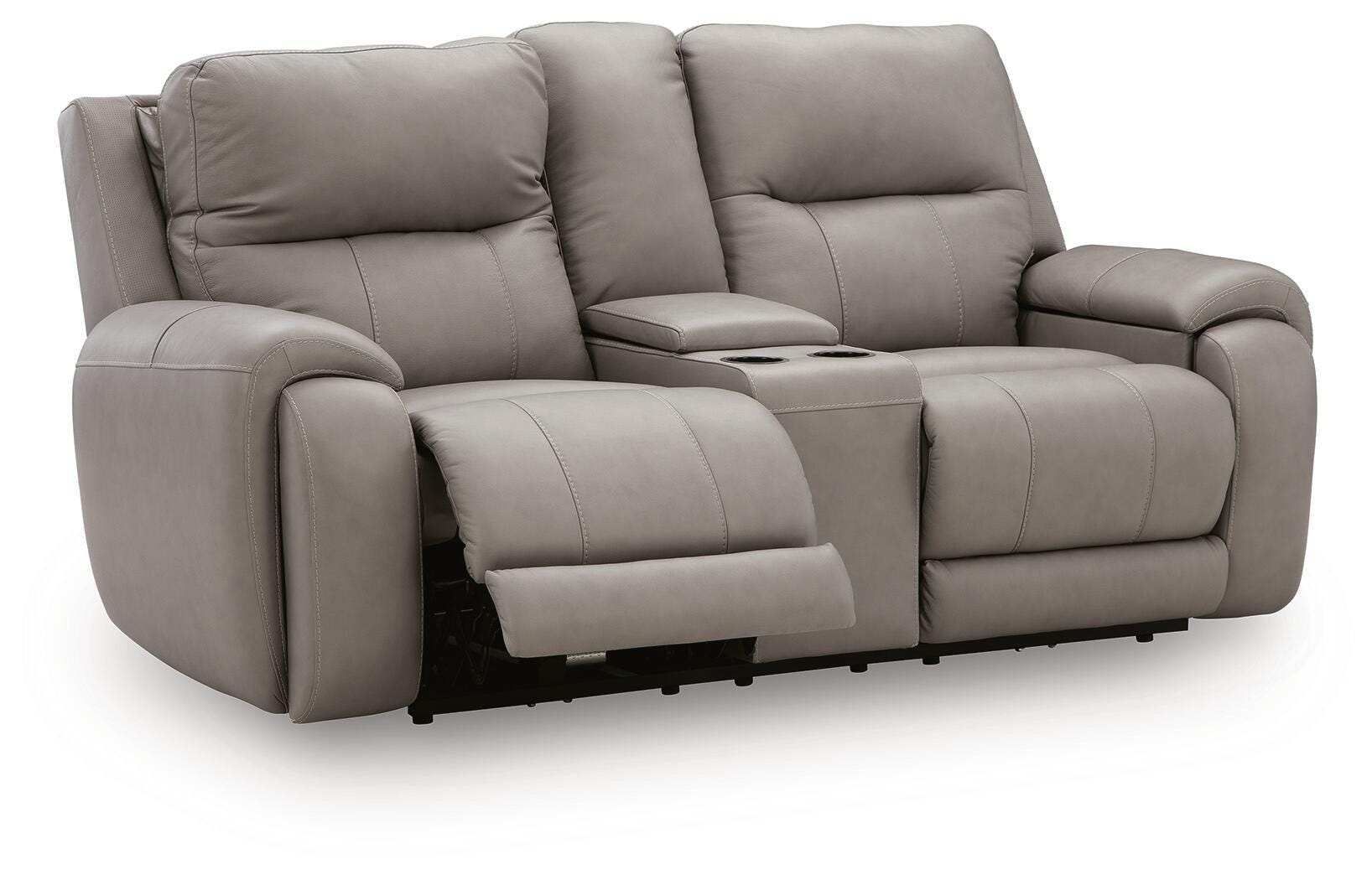 Real Moments Ash Power Reclining Loveseat with Audio Seating
