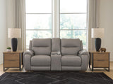 Real Moments Ash Power Reclining Loveseat with Audio Seating