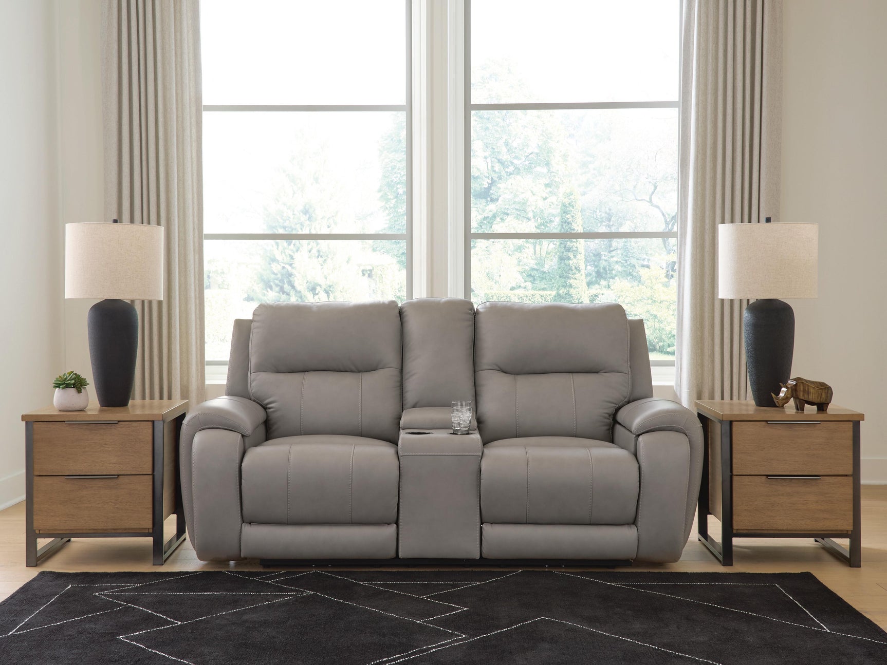 Real Moments Ash Power Reclining Loveseat with Audio Seating