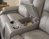 Real Moments Ash Power Reclining Loveseat with Audio Seating