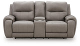Real Moments Ash Power Reclining Loveseat with Audio Seating