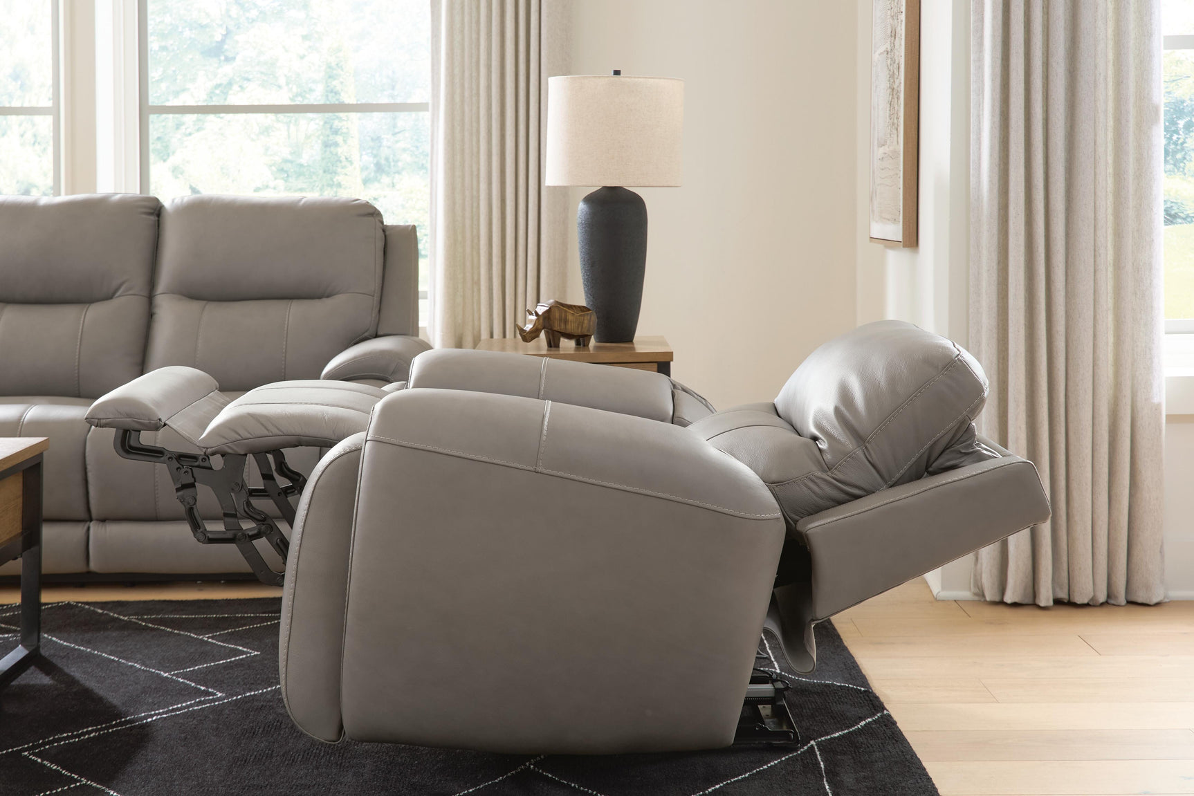 Real Moments Ash Power Reclining Loveseat with Audio Seating