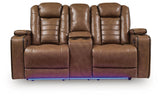 Gruaro Amber Power Reclining Loveseat with Console