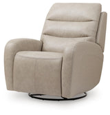 Motion-Max Stonewash Swivel Glider Power Recliner