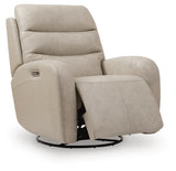 Motion-Max Stonewash Swivel Glider Power Recliner