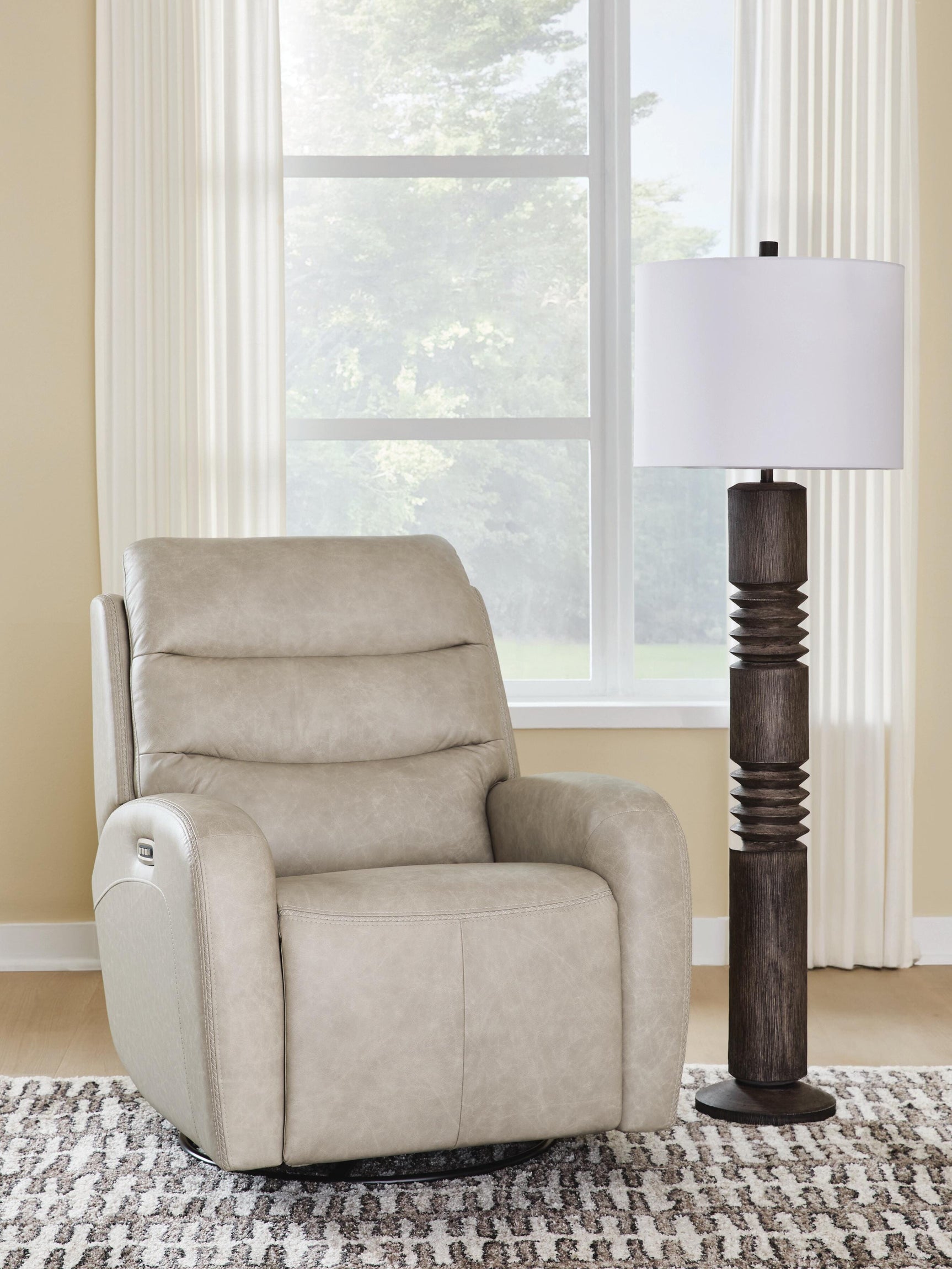 Motion-Max Stonewash Swivel Glider Power Recliner