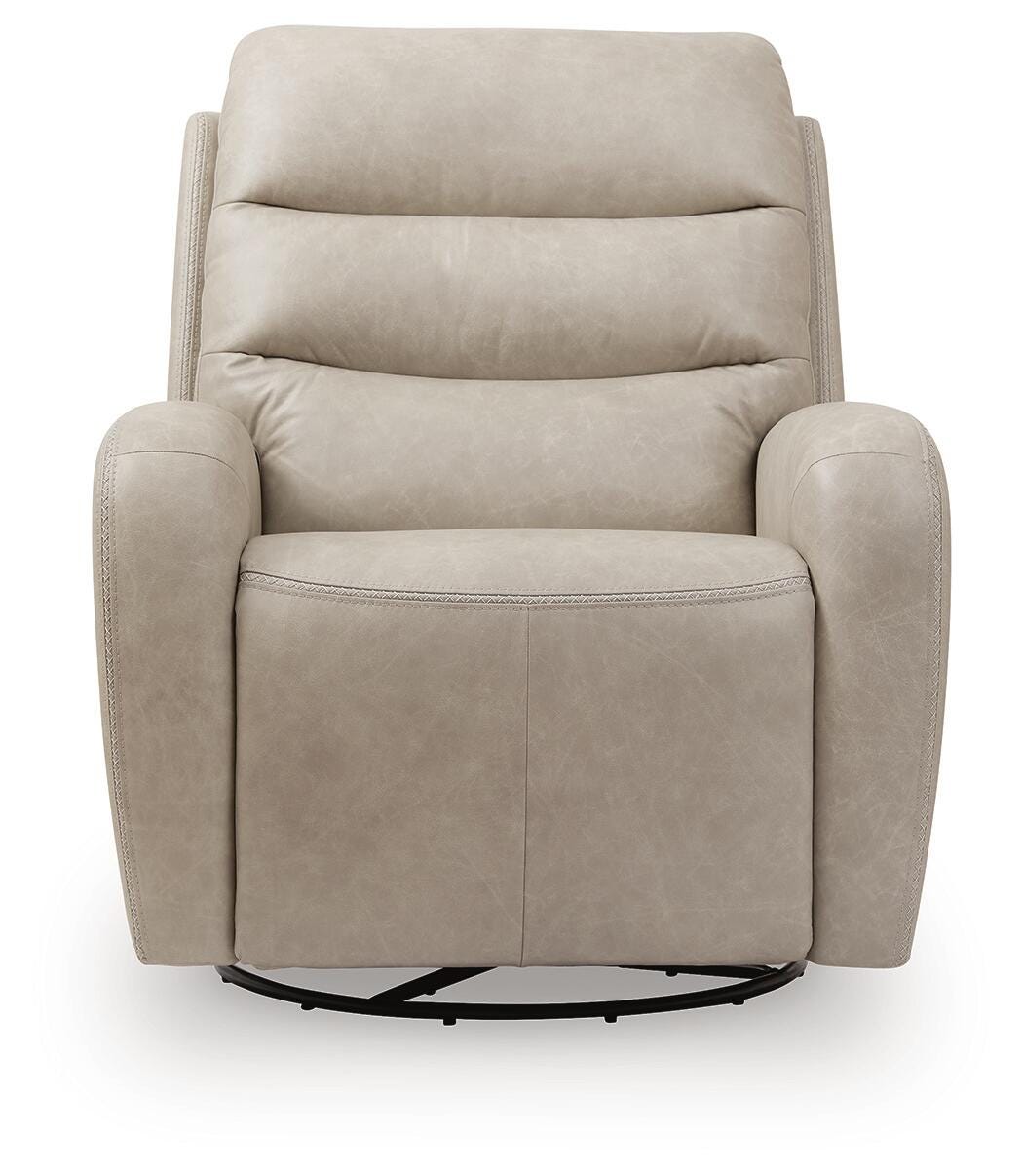 Motion-Max Stonewash Swivel Glider Power Recliner