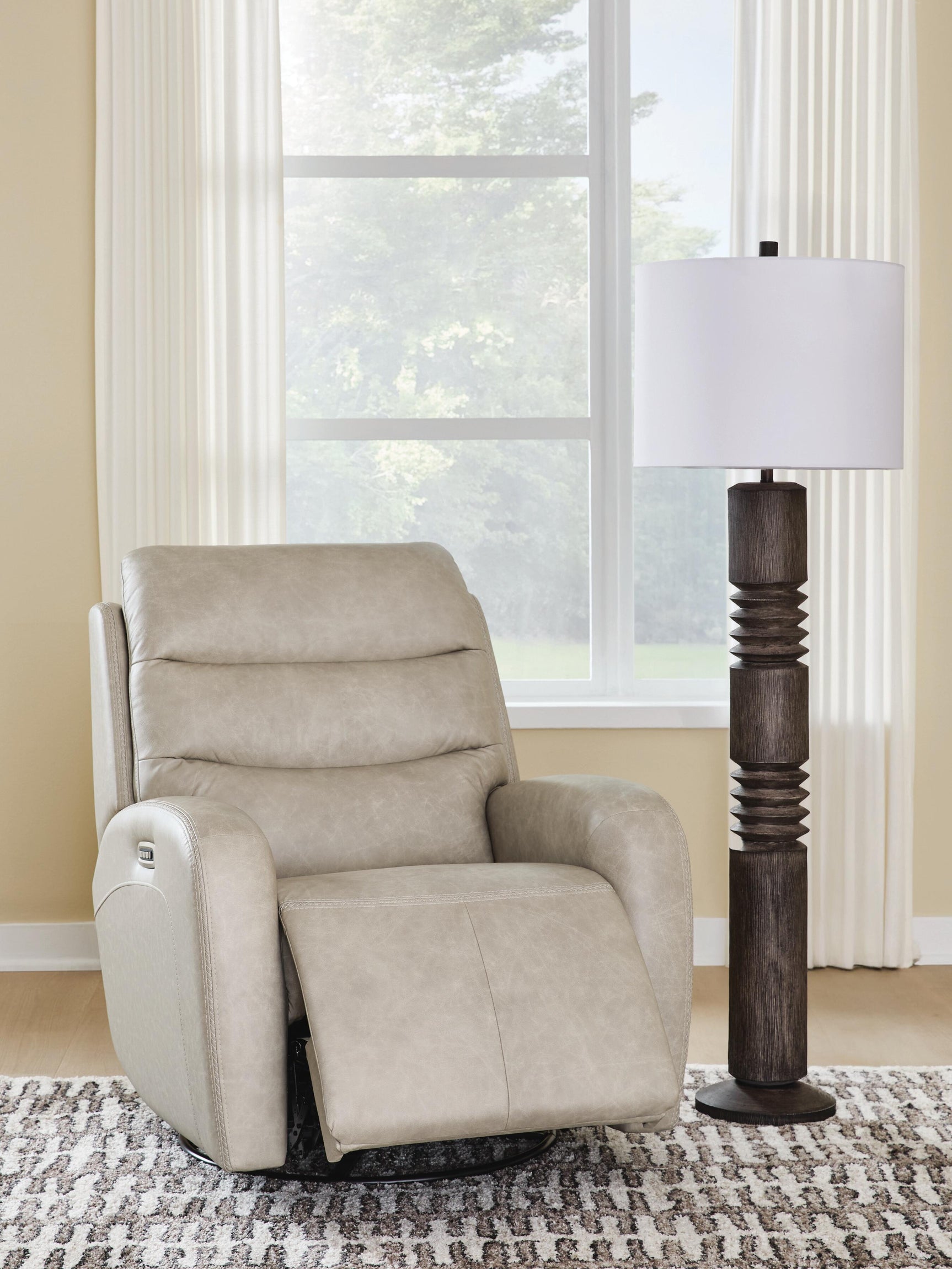 Motion-Max Stonewash Swivel Glider Power Recliner