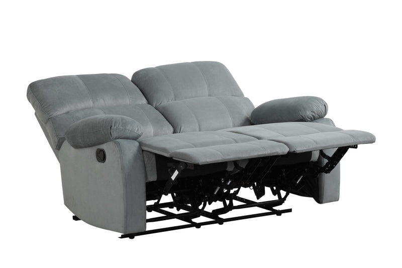 Deep Valley Gray Manual Reclining Living Room Set / 3pc - Ornate Home