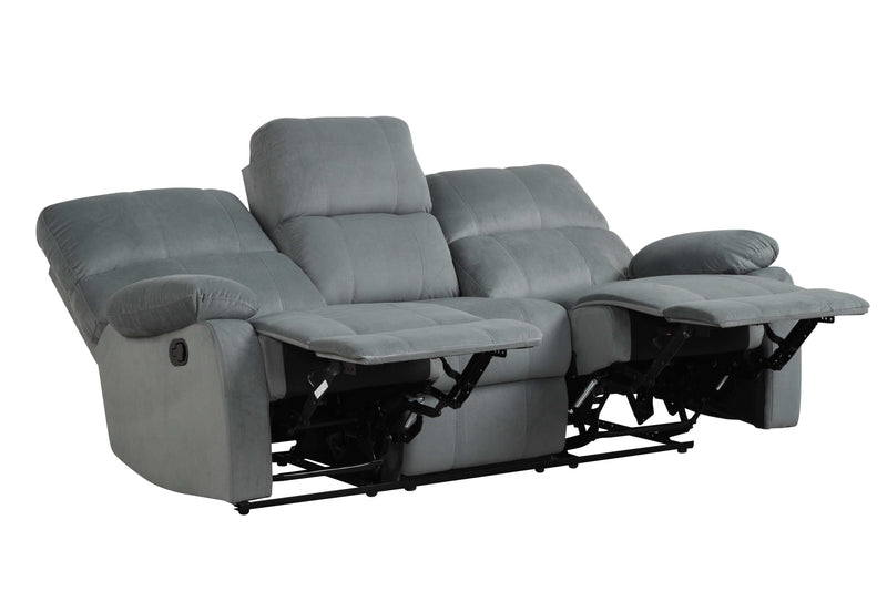 Deep Valley Gray Manual Reclining Living Room Set / 2pc - Ornate Home
