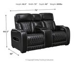 Boyington Black Power Reclining Loveseat with Console - Ornate Home