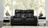 Boyington Black Power Reclining Loveseat with Console - Ornate Home