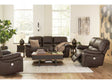 Leesworth Dark Brown Power Reclining Living Room Set / 3pc - Ornate Home