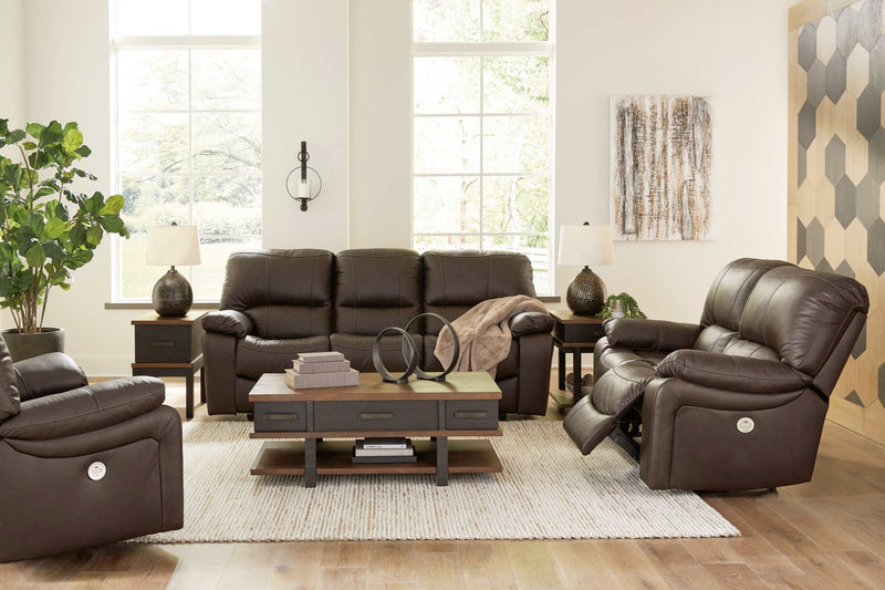 Leesworth Dark Brown Power Reclining Living Room Set / 3pc - Ornate Home