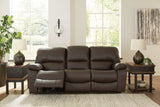 Leesworth Dark Brown Power Reclining Living Room Set / 3pc - Ornate Home