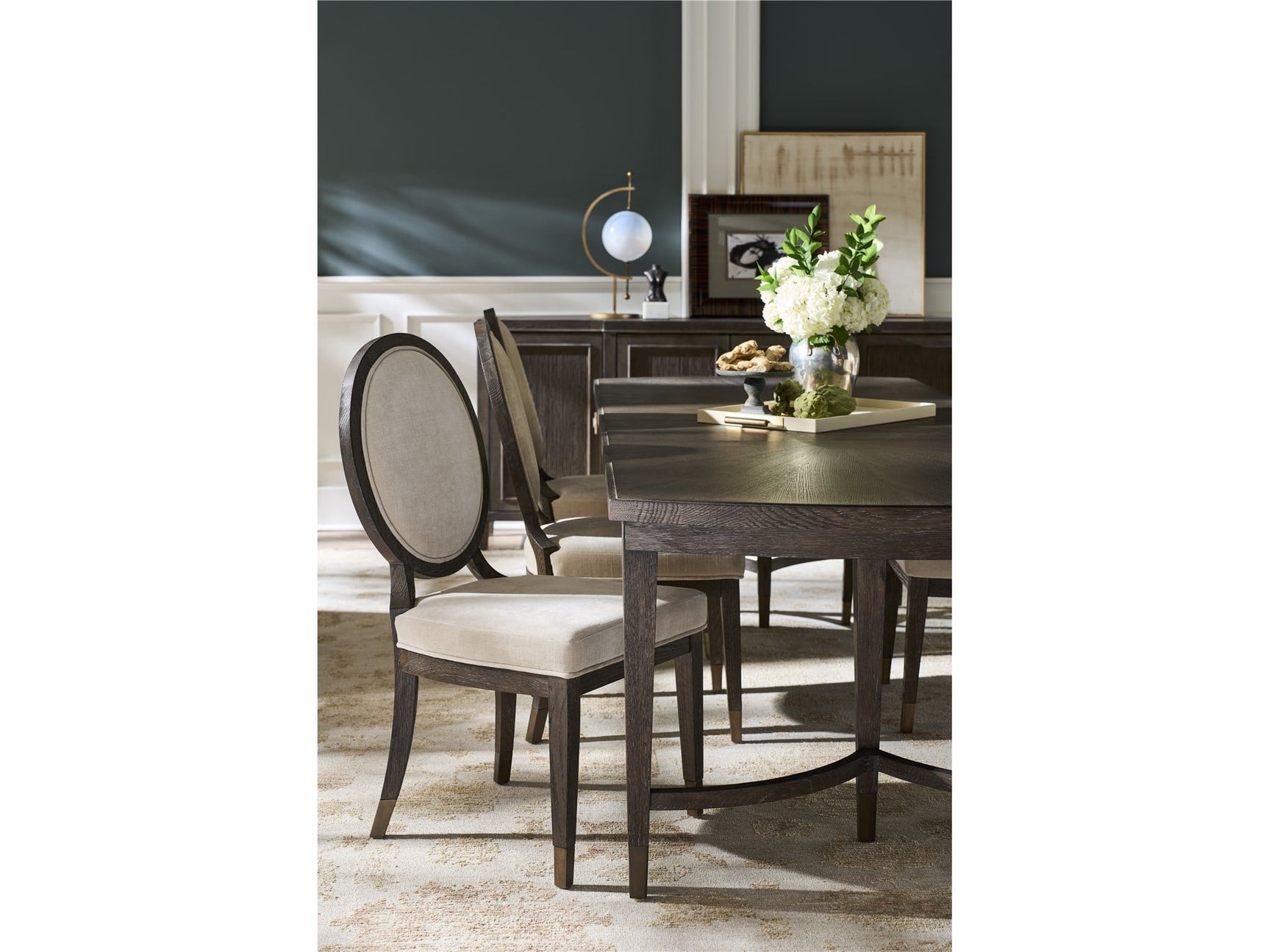 Montclair Silken Fog/Cocoa Oval Side Chair (Set of 2)
