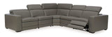 Texline Gray Leather Power Reclining Symmetrical Corner Sectional - Ornate Home