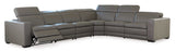 (Online Special Price) Texline Gray Leather Power Reclining 7-Piece Corner Sectional - Ornate Home