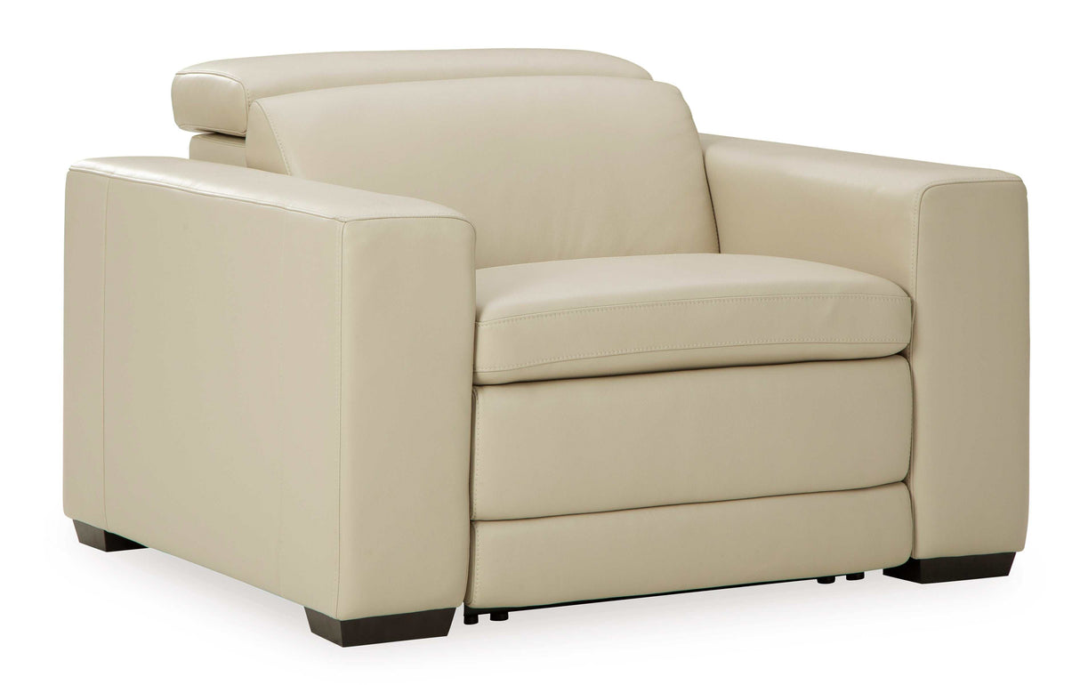 Texline Sand Leather Power Recliner - Ornate Home