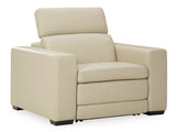 (Online Special Price) Texline Sand Leather Power Recliner - Ornate Home