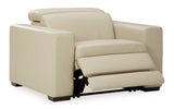 Texline Sand Leather Power Recliner - Ornate Home