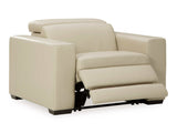 (Online Special Price) Texline Sand Leather Power Recliner - Ornate Home