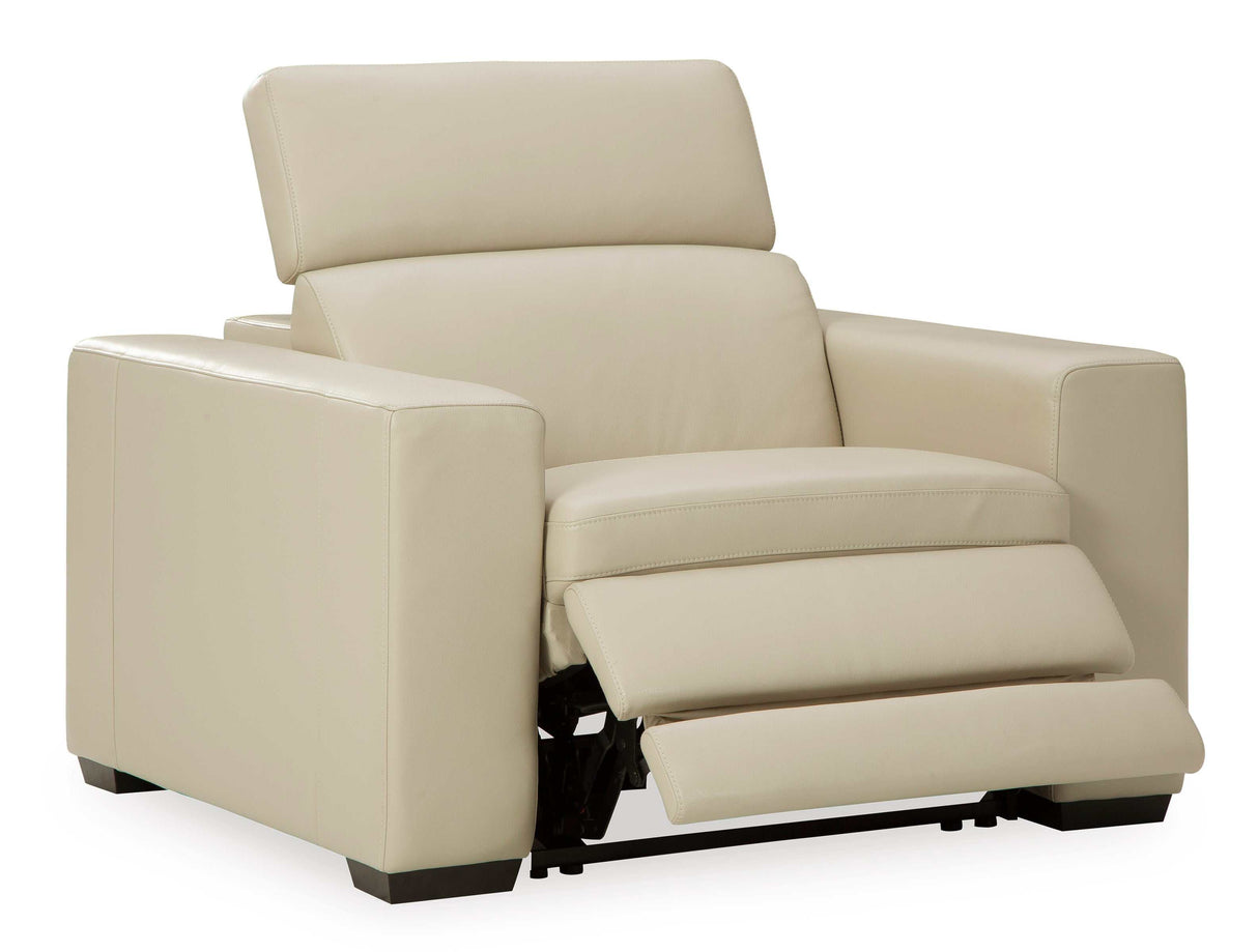 Texline Sand Leather Power Recliner - Ornate Home