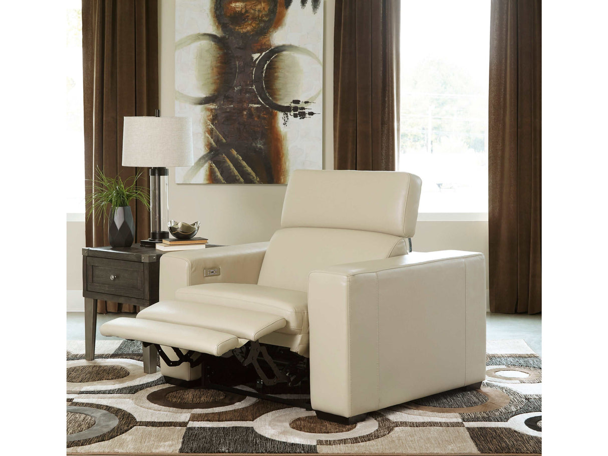 (Online Special Price) Texline Sand Leather Power Recliner - Ornate Home