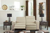 (Online Special Price) Texline Sand Leather Power Reclining Sectional Loveseat - Ornate Home