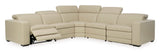 (Online Special Price) Texline Sand Leather Power Reclining Symmetrical Corner Sectional - Ornate Home