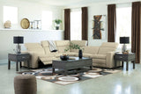 (Online Special Price) Texline Sand Leather Power Reclining Symmetrical Corner Sectional - Ornate Home