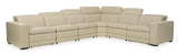 Texline Sand Leather Power Reclining 7-Piece Corner Sectional - Ornate Home