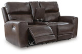 Beadel Smoke Power Reclining Loveseat with Console