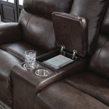 Beadel Smoke Power Reclining Loveseat with Console (Online Special Price)
