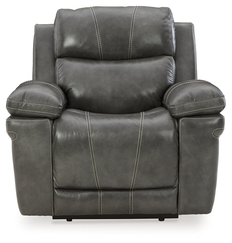 Edmar Charcoal Power Recliner - Ornate Home