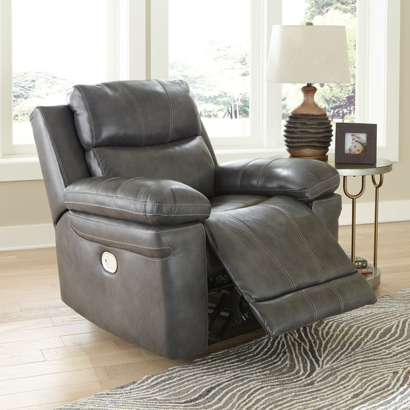 Edmar Charcoal Power Recliner - Ornate Home