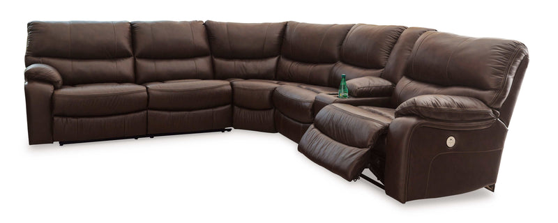 Family Circle Dark Brown 3pc Power Reclining Sectional w/ RAF Console