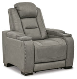 The Man-Den Gray Power Reclining Sofa and Recliner - Ornate Home