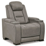 The Man-Den Gray Power Recliner - Ornate Home