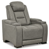 The Man-Den Gray Power Reclining Sofa and Loveseat with Power Recliner - Ornate Home