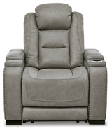 The Man-Den Gray Power Reclining Sofa and Recliner - Ornate Home