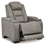 The Man-Den Gray Power Recliner - Ornate Home