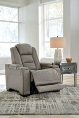 The Man-Den Gray Power Recliner - Ornate Home